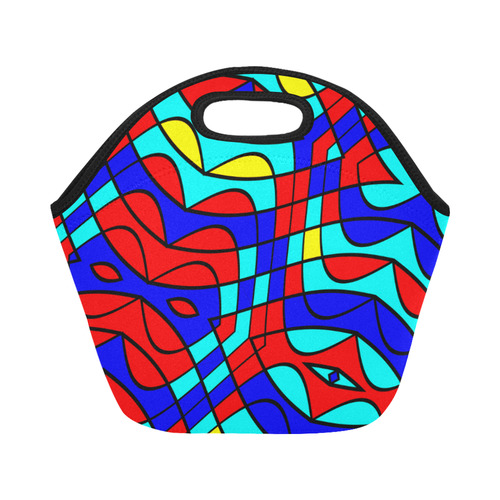 Colorful bent shapes Neoprene Lunch Bag/Small (Model 1669)