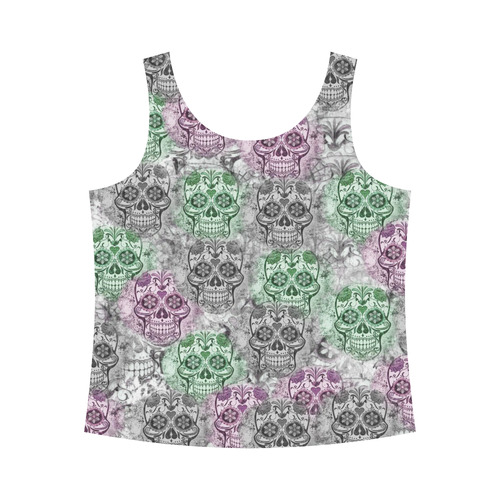 Skulls 1117B by JamColors All Over Print Tank Top for Women (Model T43)