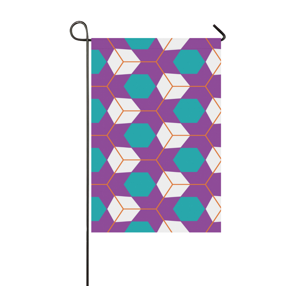 Cubes in honeycomb pattern Garden Flag 12‘’x18‘’（Without Flagpole）