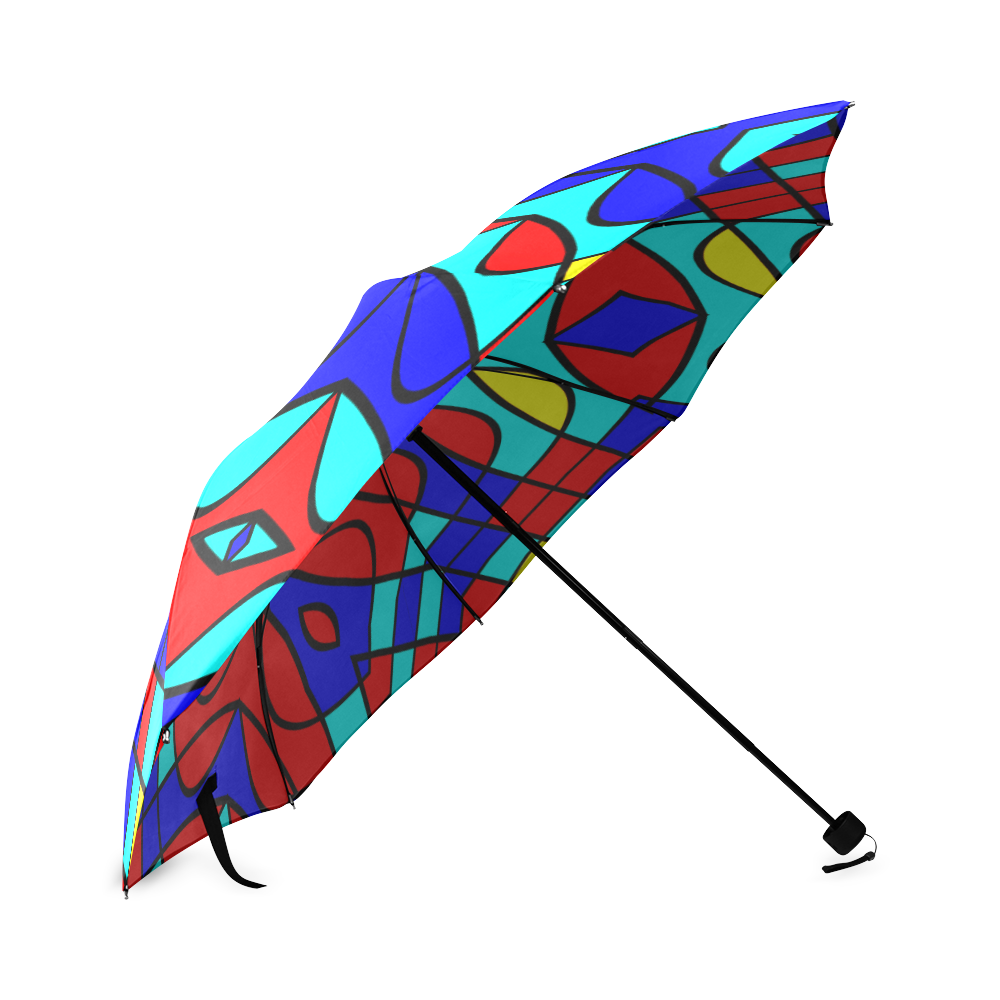 Colorful bent shapes Foldable Umbrella (Model U01)