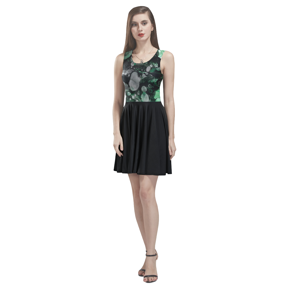 "Serah-S" Thea Sleeveless Skater Dress(Model D19)