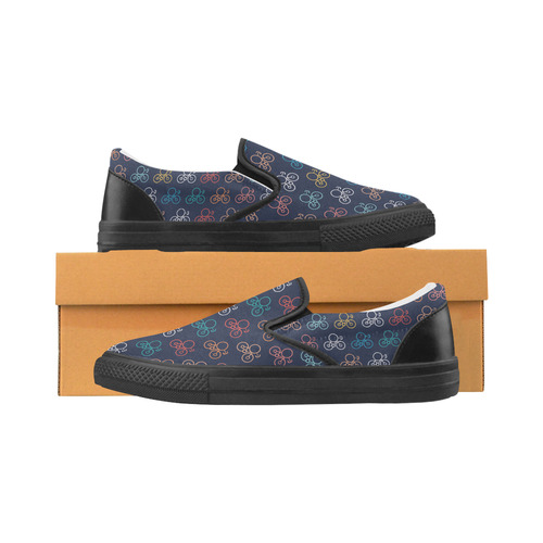 bicycle wheels Women's Slip-on Canvas Shoes (Model 019)