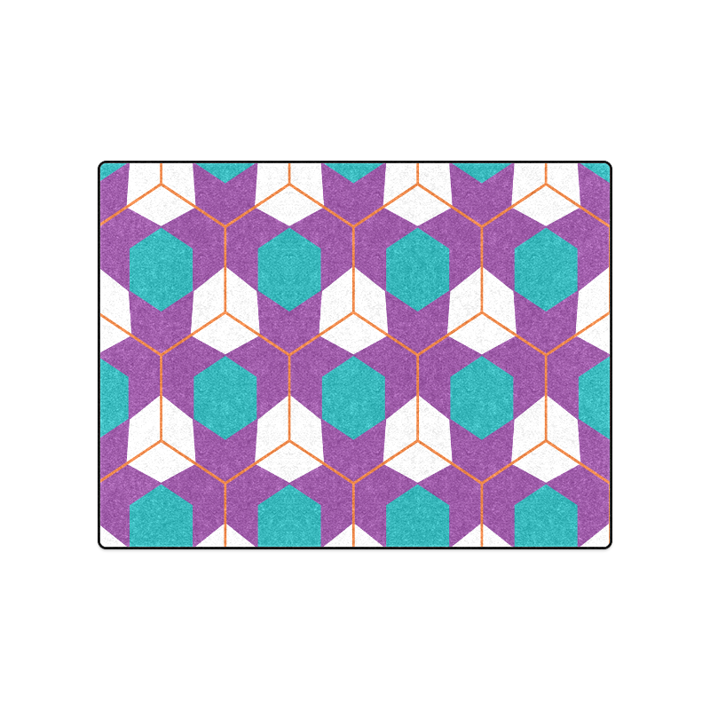 Cubes in honeycomb pattern Blanket 50"x60"