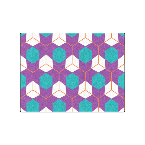 Cubes in honeycomb pattern Blanket 50"x60"