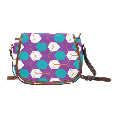 Cubes in honeycomb pattern Saddle Bag/Large (Model 1649)