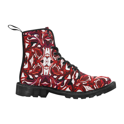 "Kick Red" Martin Boots for Women (Black) (Model 1203H)