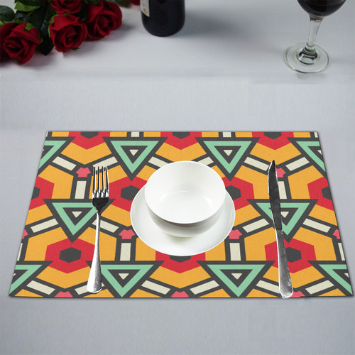 Triangles and hexagons pattern Placemat 12''x18''