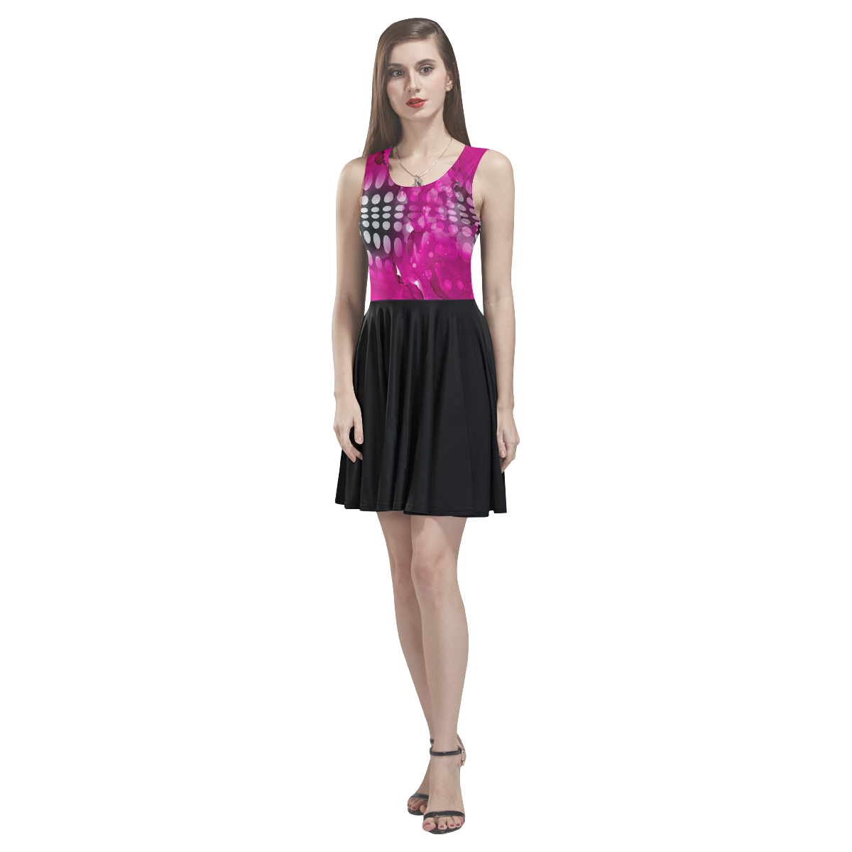 "Mia May" Thea Sleeveless Skater Dress(Model D19)