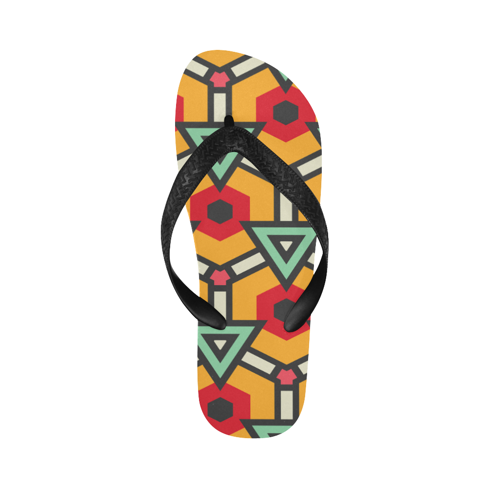 Triangles and hexagons pattern Flip Flops for Men/Women (Model 040)