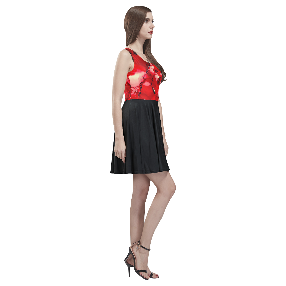 "Red Rum" Thea Sleeveless Skater Dress(Model D19)