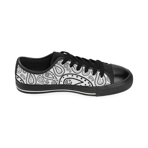 black and white paisley Men's Classic Canvas Shoes (Model 018)