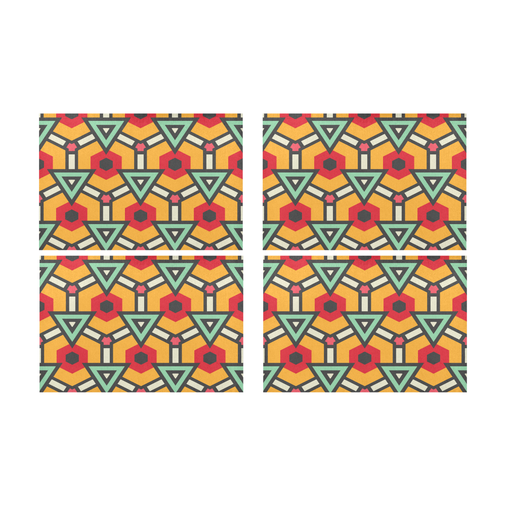 Triangles and hexagons pattern Placemat 12’’ x 18’’ (Four Pieces)