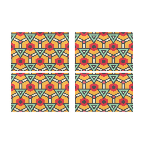 Triangles and hexagons pattern Placemat 12’’ x 18’’ (Four Pieces)