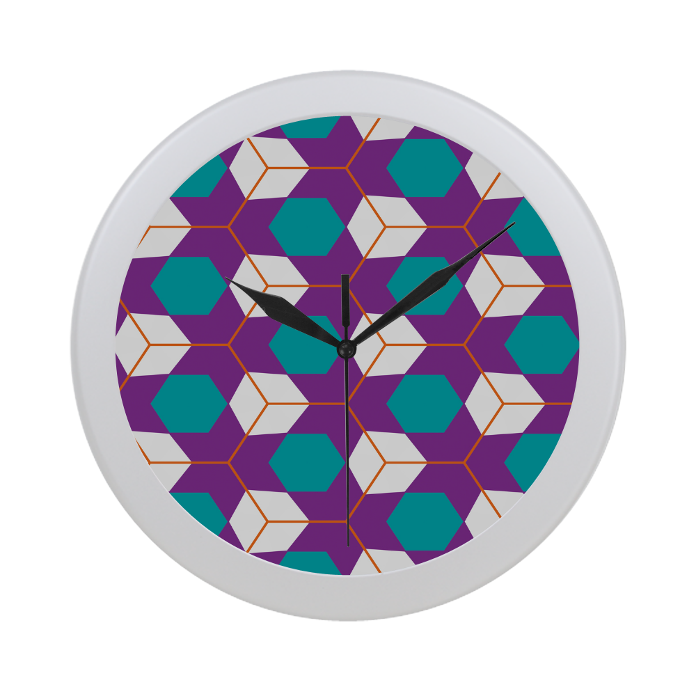 Cubes in honeycomb pattern Circular Plastic Wall clock
