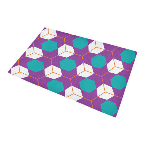 Cubes in honeycomb pattern Bath Rug 20''x 32''