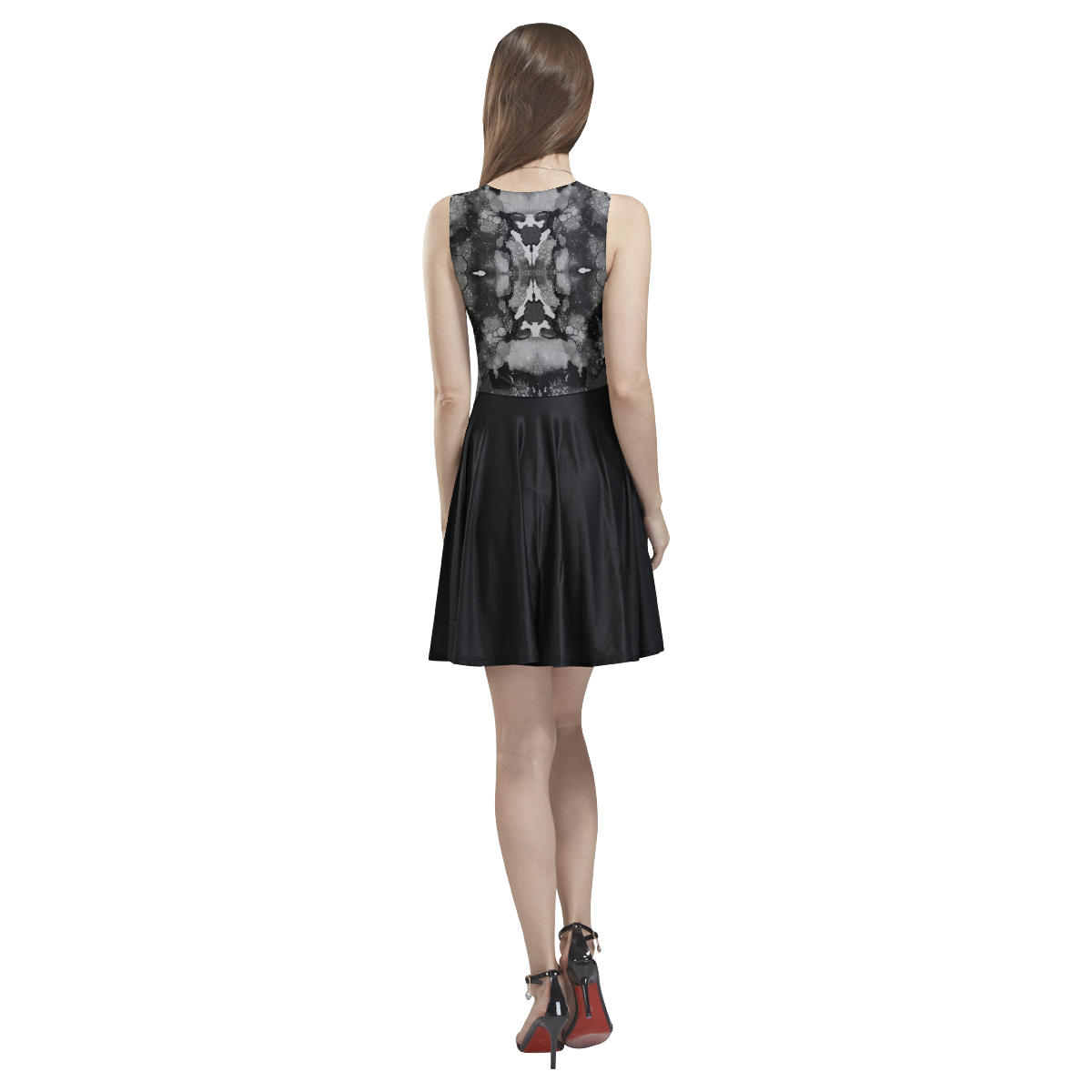 "Shadow" Thea Sleeveless Skater Dress(Model D19)