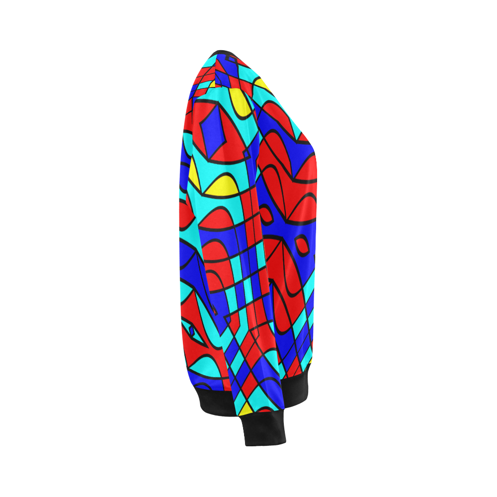 Colorful bent shapes All Over Print Crewneck Sweatshirt for Women (Model H18)