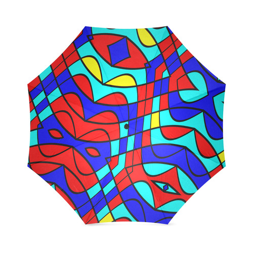 Colorful bent shapes Foldable Umbrella (Model U01)