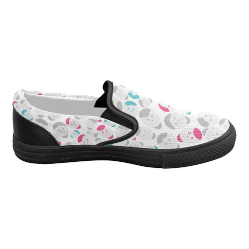 smiley faces pattern Women's Slip-on Canvas Shoes (Model 019)