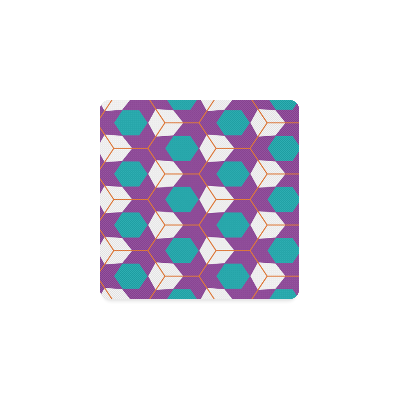 Cubes in honeycomb pattern Square Coaster