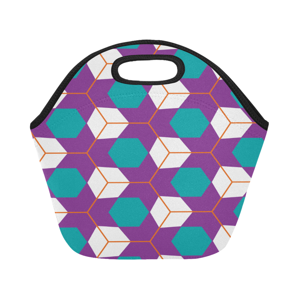 Cubes in honeycomb pattern Neoprene Lunch Bag/Small (Model 1669)