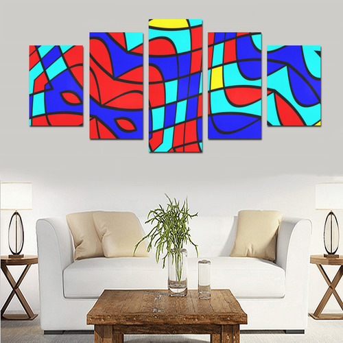 Colorful bent shapes Canvas Print Sets D (No Frame)