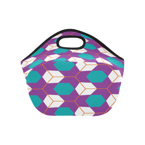 Cubes in honeycomb pattern Neoprene Lunch Bag/Small (Model 1669)