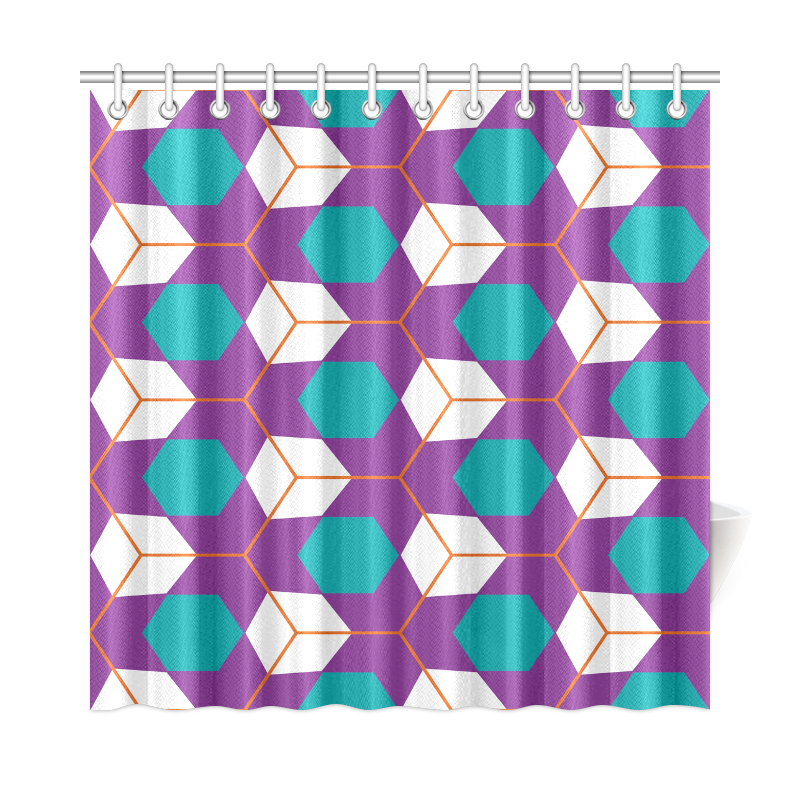 Cubes in honeycomb pattern Shower Curtain 72"x72"