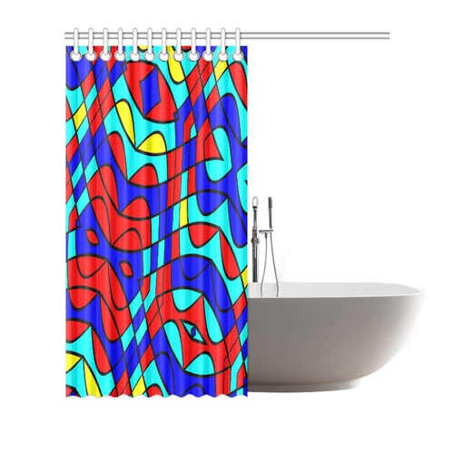 Colorful bent shapes Shower Curtain 72"x72"