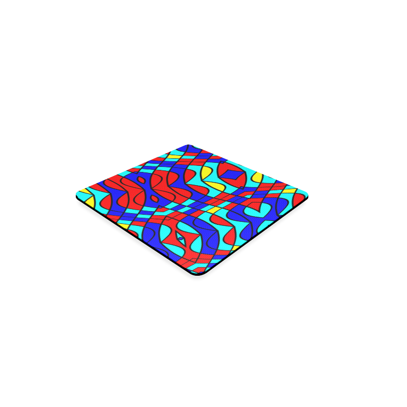 Colorful bent shapes Square Coaster