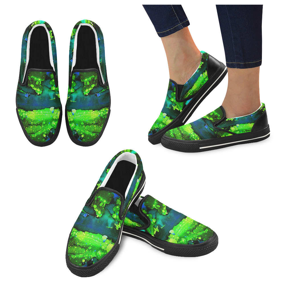 "Green Star" Women's Slip-on Canvas Shoes/Large Size (Model 019)