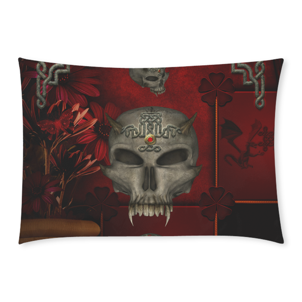 Skull with celtic knot Custom Rectangle Pillow Case 20x30 (One Side)