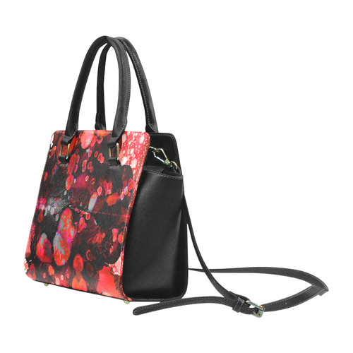 "Pixel Red" Rivet Shoulder Handbag (Model 1645)