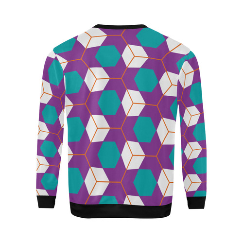 Cubes in honeycomb pattern All Over Print Crewneck Sweatshirt for Men (Model H18)