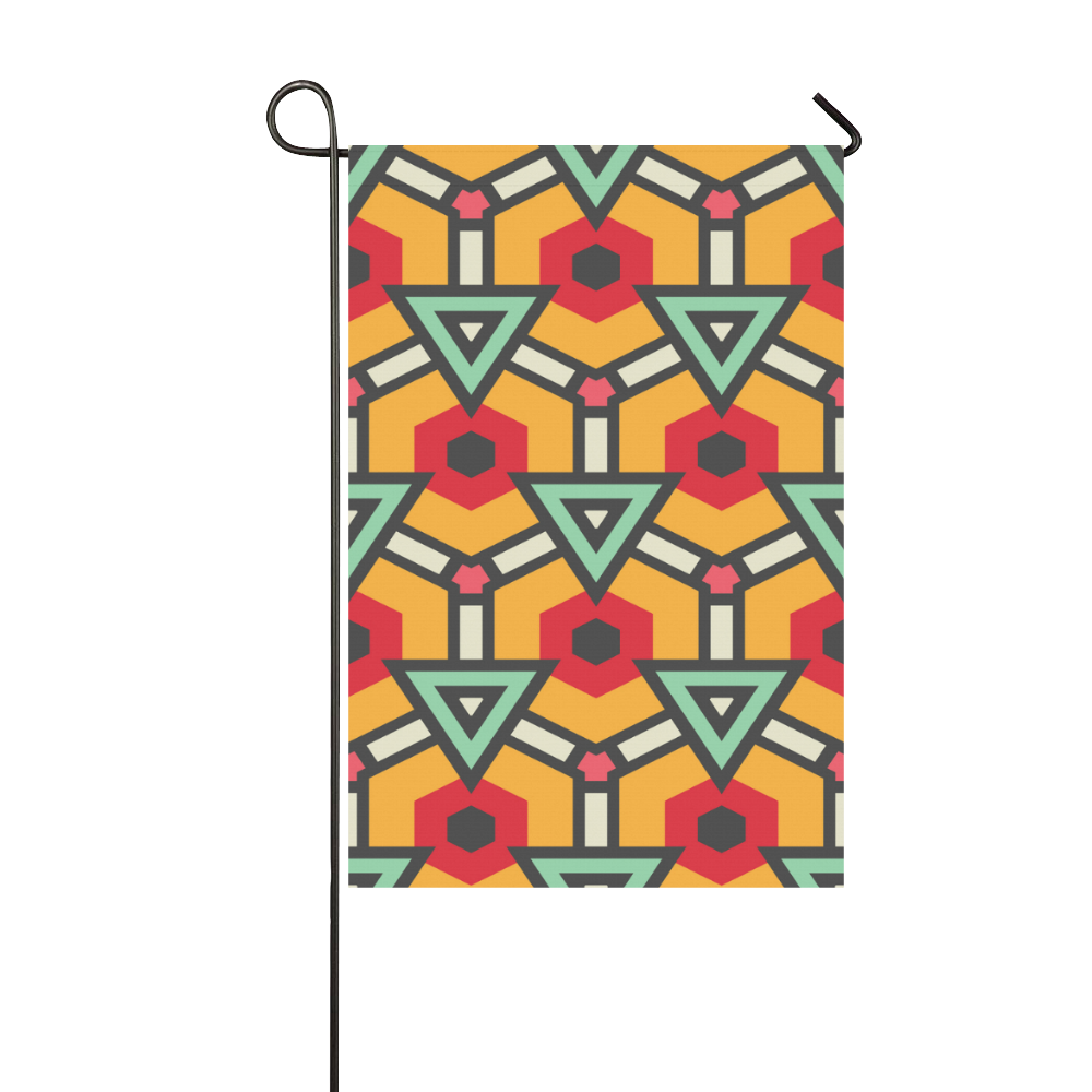 Triangles and hexagons pattern Garden Flag 12‘’x18‘’（Without Flagpole）