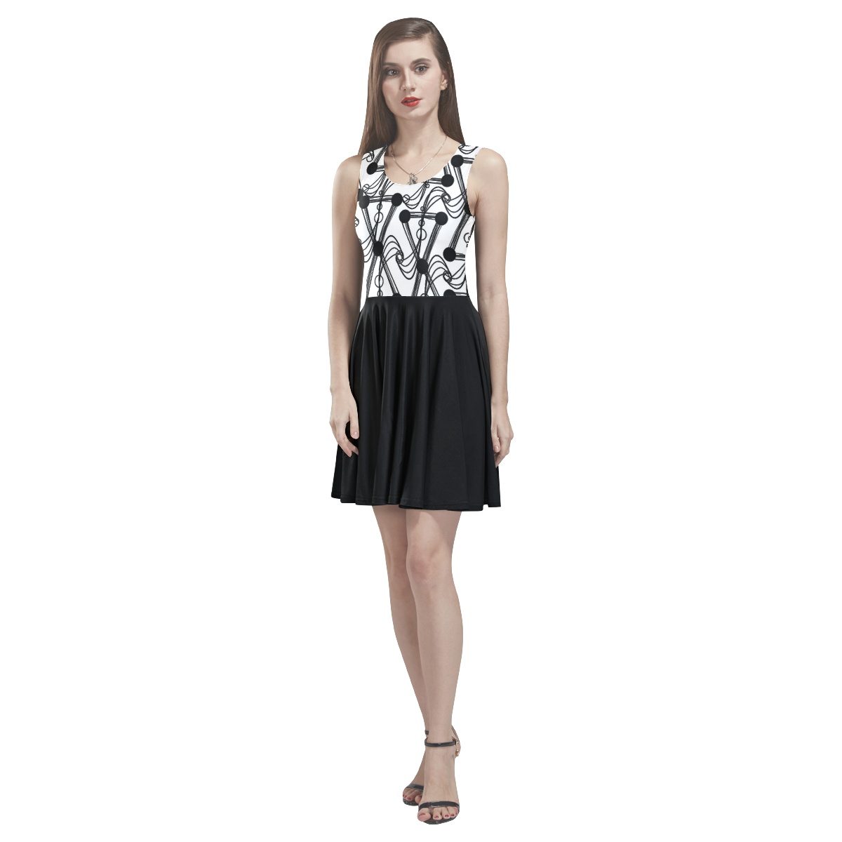 "E.V.P" Thea Sleeveless Skater Dress(Model D19)