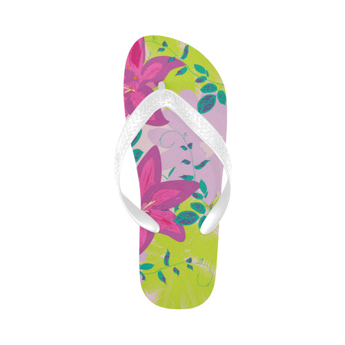 Tropical Violet Flip Flops for Men/Women (Model 040)