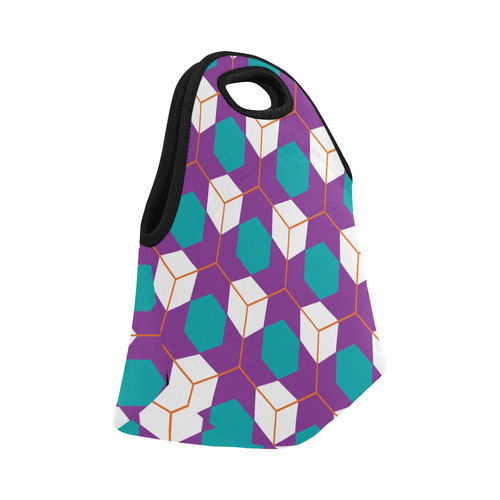 Cubes in honeycomb pattern Neoprene Lunch Bag/Small (Model 1669)