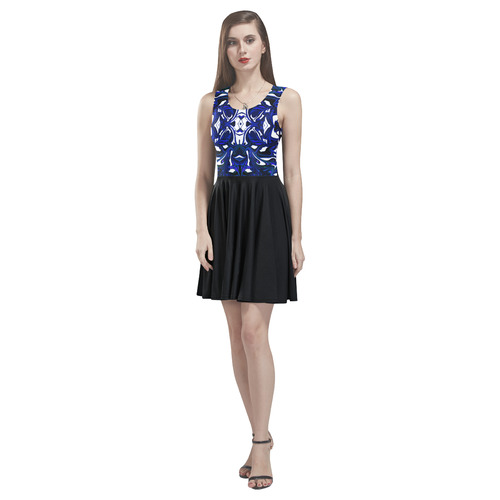 "Indigo Star" Thea Sleeveless Skater Dress(Model D19)