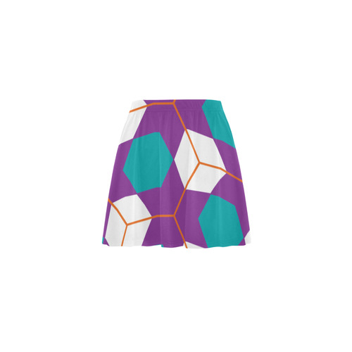 Cubes in honeycomb pattern Mini Skating Skirt (Model D36)