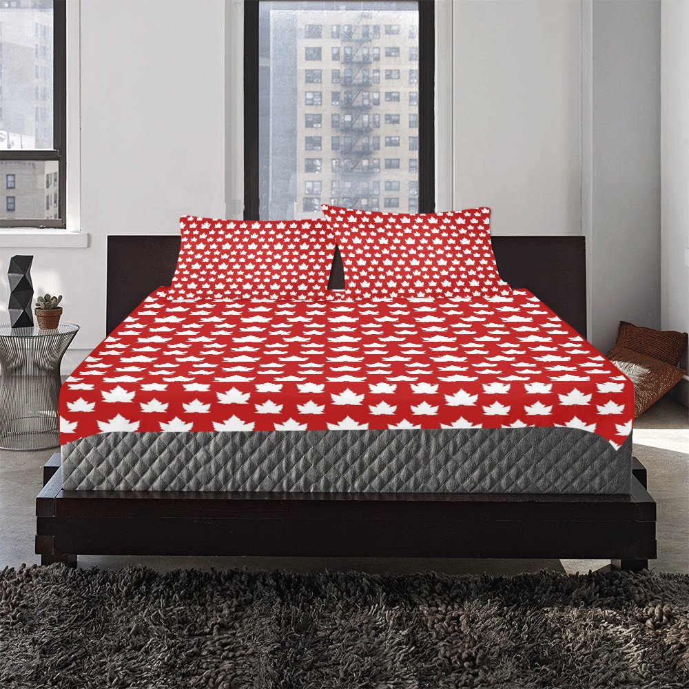 Red Canada Bedding Sets Cute 3-Piece Bedding Set