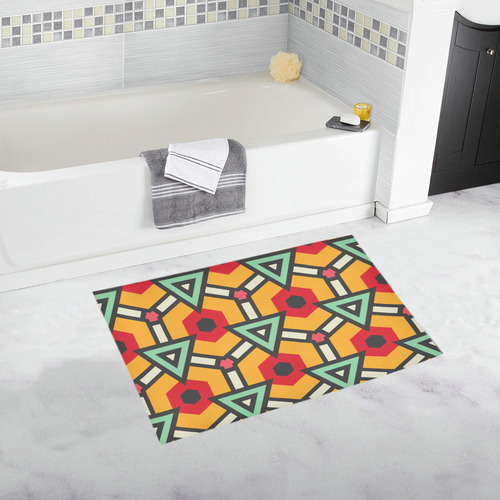 Triangles and hexagons pattern Bath Rug 20''x 32''