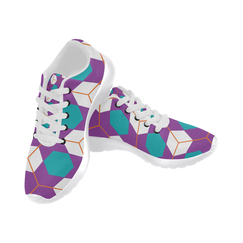 Cubes in honeycomb pattern Women’s Running Shoes (Model 020)
