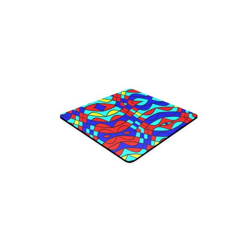 Colorful bent shapes Square Coaster