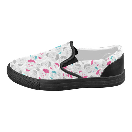 smiley faces pattern Women's Slip-on Canvas Shoes (Model 019)