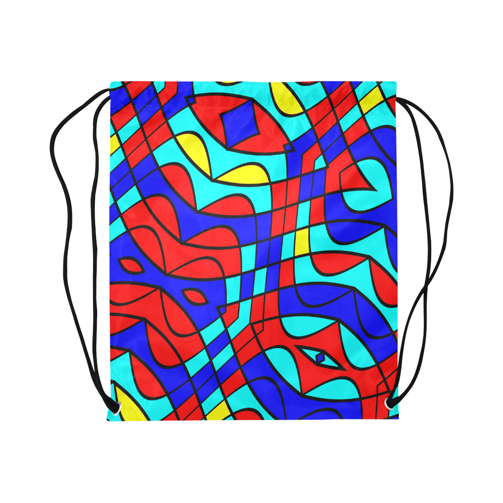 Colorful bent shapes Large Drawstring Bag Model 1604 (Twin Sides)  16.5"(W) * 19.3"(H)