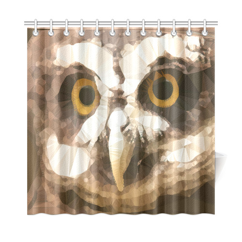 Owl Low Poly Geometric Triangles Shower Curtain 72"x72"