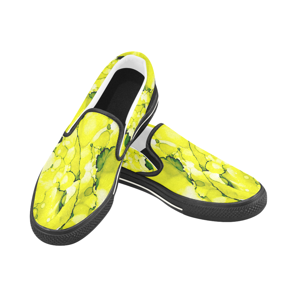 "Yellow Star" Women's Slip-on Canvas Shoes/Large Size (Model 019)