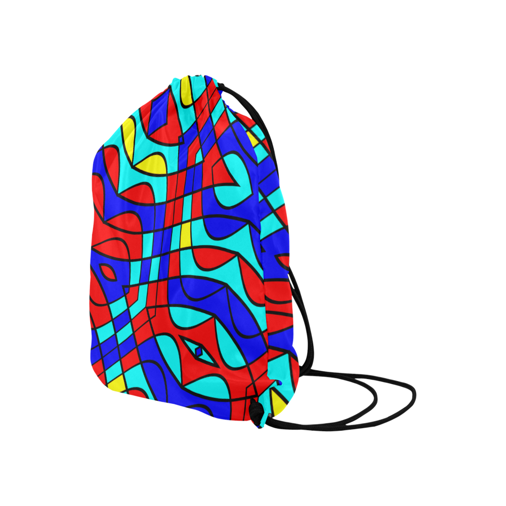 Colorful bent shapes Large Drawstring Bag Model 1604 (Twin Sides)  16.5"(W) * 19.3"(H)