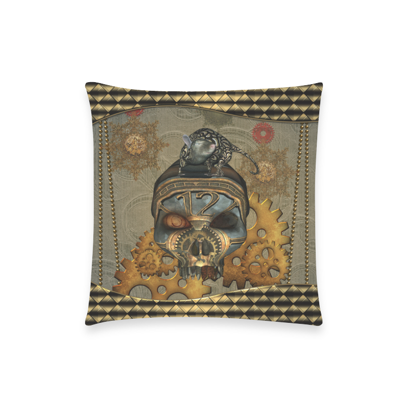 Awesome steampunk skull Custom  Pillow Case 18"x18" (one side) No Zipper